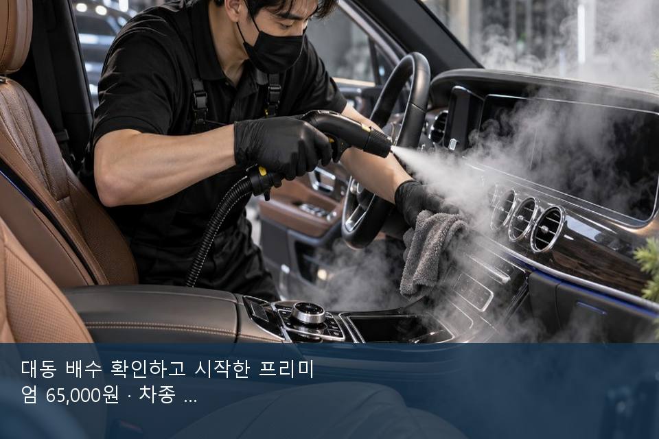 대동 배수 확인하고 시작한 프리미엄 65,000원 · 차종 기준 금액